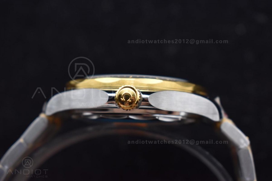 Seamaster Diver 300M SS/YG ORF 1:1 Best Edition Black Ceramic Black Dial on SS Bracelet A8800 