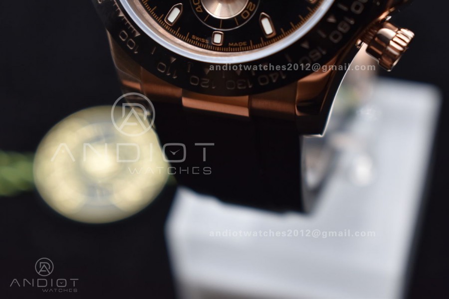 Daytona RG TWF Black Ceramic Bezle Black Dial on Black Rubber Strap A7750