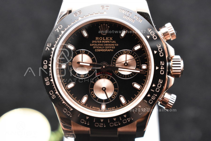 Daytona RG TWF Black Ceramic Bezle Black Dial on Black Rubber Strap A7750