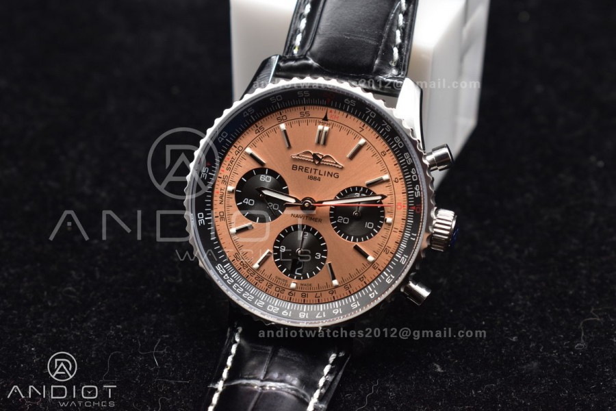 Navitimer Chrono 43mm 1:1 Best Version SS/LE L-Orange/Blk BLS A7750