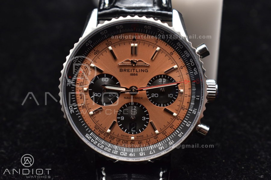 Navitimer Chrono 43mm 1:1 Best Version SS/LE L-Orange/Blk BLS A7750