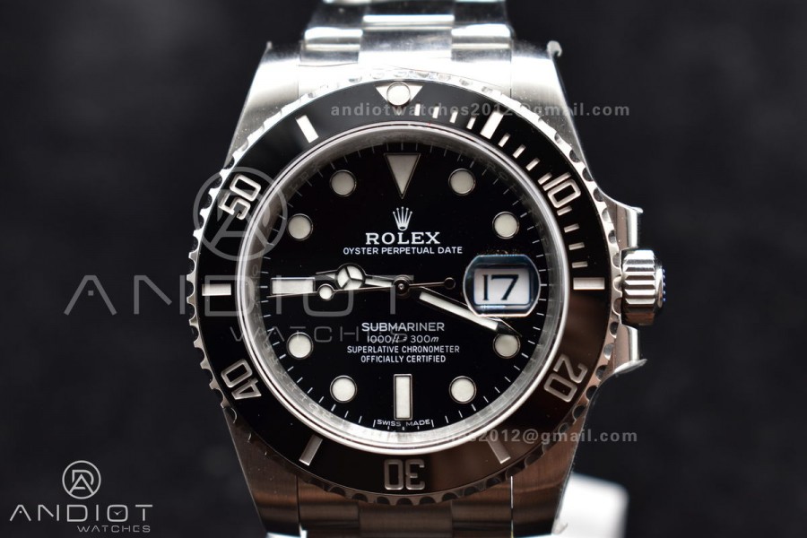 Submariner 116610 LN Black Ceramic C+F 904L 1:1 Best Edition On SS Bracelet VR3135