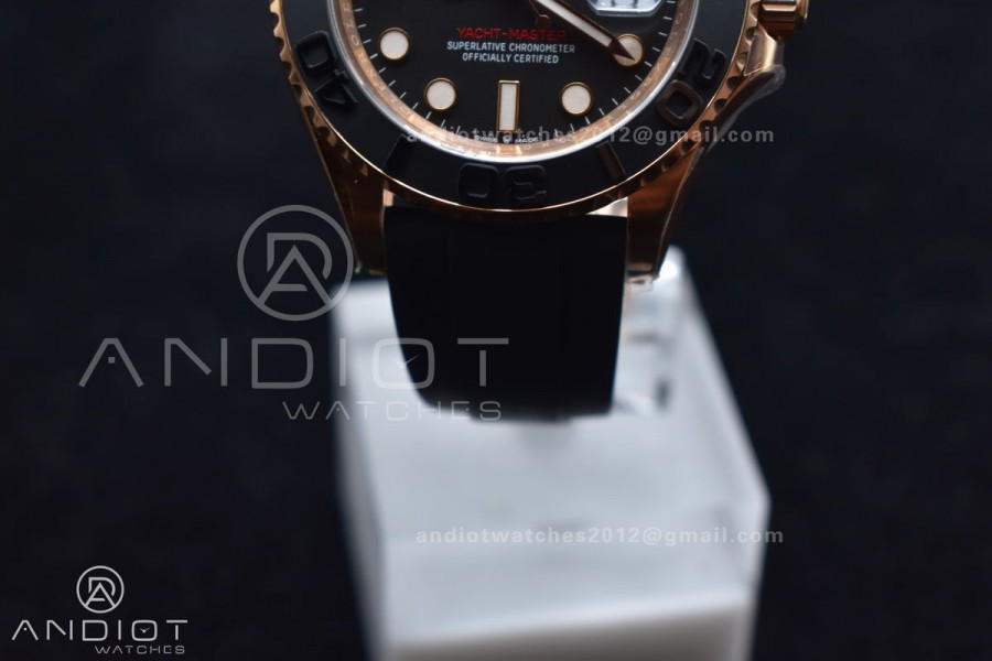 Yacht-Master 126655 Clean 1:1 Best Edition Black Ceramic Bezel on Oysterflex Strap VR3235