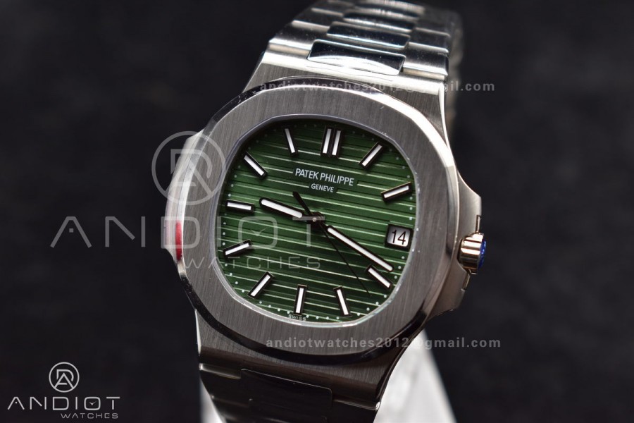 Nautilus 5711/1A 3KF 1:1 Best Edition Green Textured Dial On SS Bracelet A324 Super Clone V2