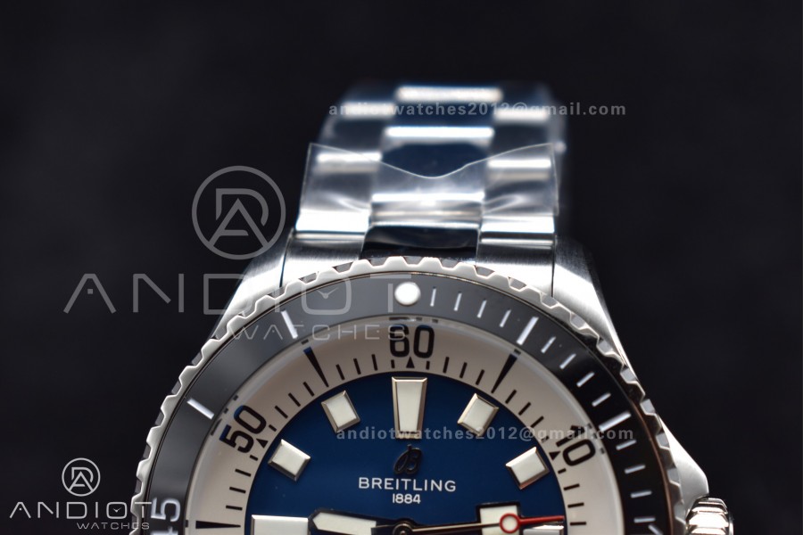 SuperOcean Automatic 44 TF 1:1 Best Edition Blue/White Dial on SS Bracelet A2824