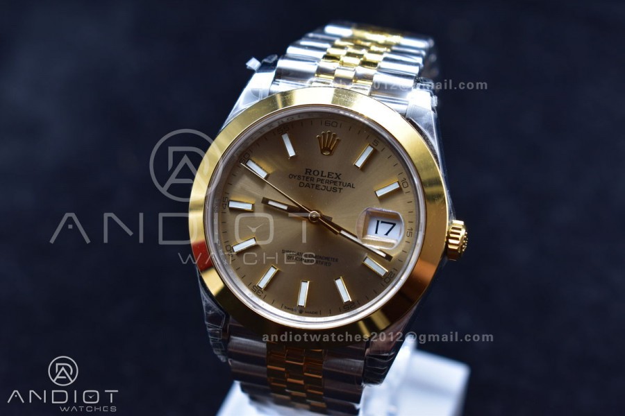 DateJust 41 126331 VSF 1:1 Best Edition 904L Steel Yellow Gold Dial On SS/YG Jubilee Bracelet VS3235