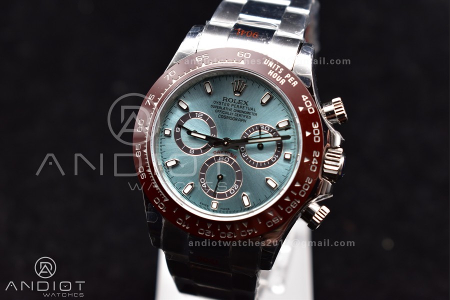 Daytona 116506 QF 1:1 Best Edition Ice Blue Dial Lume Markers on SS Bracelet SH4130 V3 (Gain Weight)