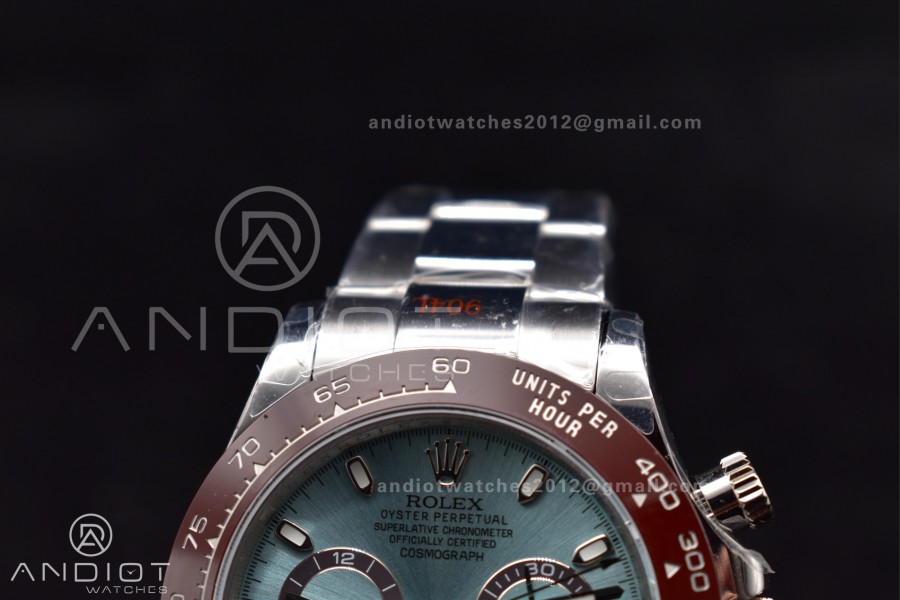 Daytona 116506 QF 1:1 Best Edition Ice Blue Dial Lume Markers on SS Bracelet SH4130 V3 (Gain Weight)