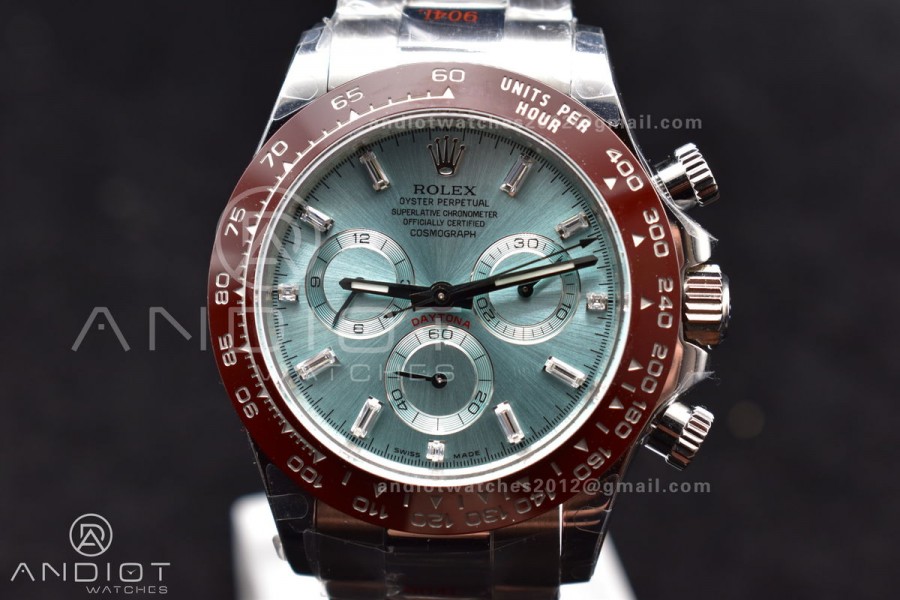 Daytona 116506 QF 1:1 Best Edition Ice Blue Dial Crystal Markers on SS Bracelet SH4130 V3 (Gain Weight)