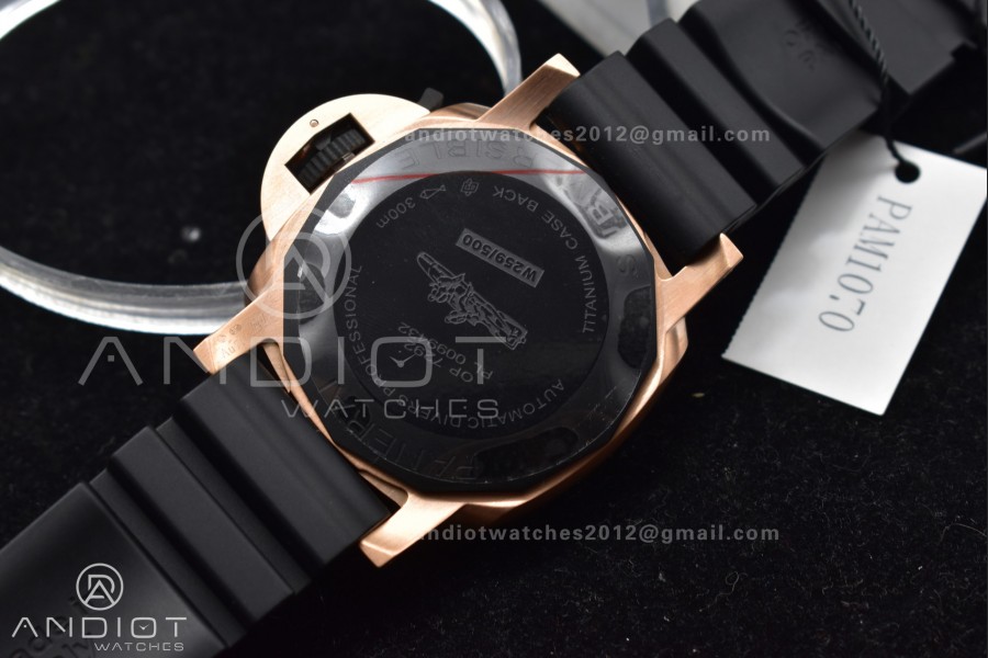 PAM1070 W SBF 1:1 Best Edition Black Dial on Black Rubber Strap P900