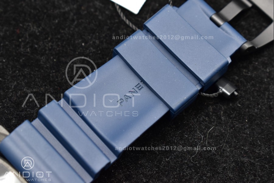 PAM1232 W Carbotech SBF 1:1 Best Edition Blue Dial on Blue Rubber Strap P900
