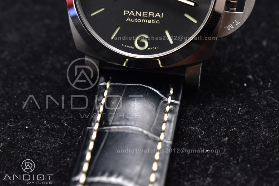 PAM1312 SBF 1:1 Best Edition Black Dial on Black Leather Strap P.9010 Clone