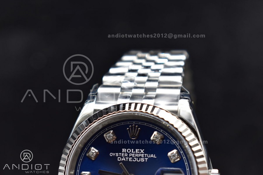 DateJust 36 SS 126234 VSF 1:1 Best Edition 904L Steel Blue Diamond Dial On Jubilee Bracelet VS3235