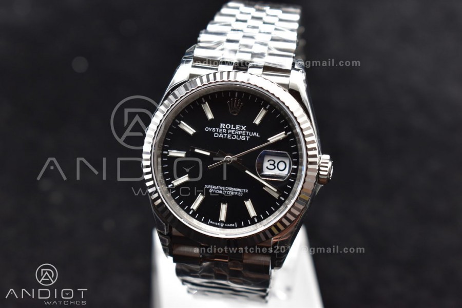 DateJust 36 SS 126234 VSF 1:1 Best Edition 904L Steel Black Stick Dial on Jubilee Bracelet VS3235