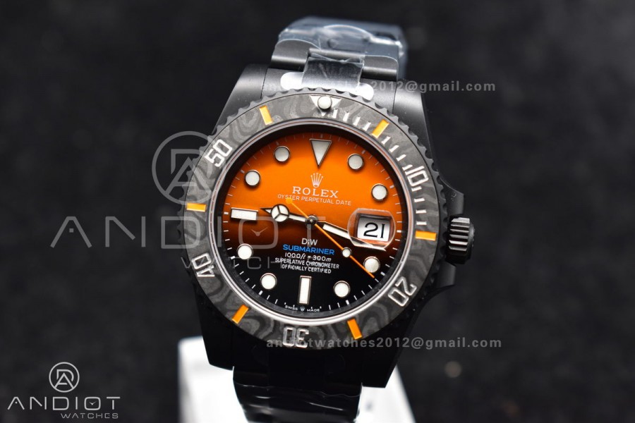 Submariner DIW DLC VSF 1:1 Best Edition Black/Orange Dial on DLC Bracelet VS3135