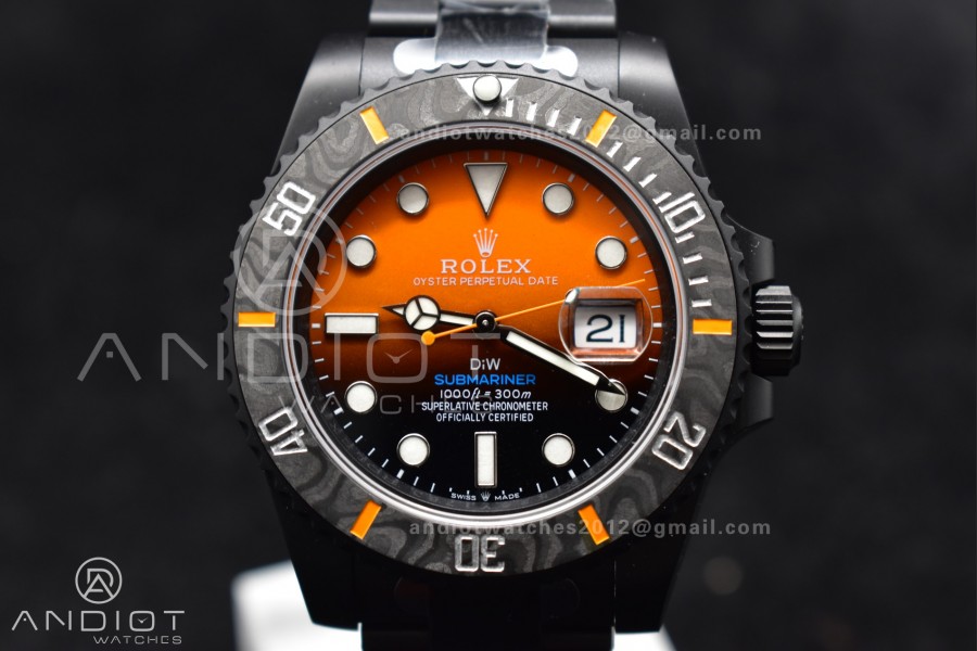 Submariner DIW DLC VSF 1:1 Best Edition Black/Orange Dial on DLC Bracelet VS3135