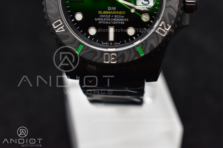 Submariner DIW "Parakeet" DLC VSF 1:1 Best Edition Black/Green Dial on DLC Bracelet VS3135