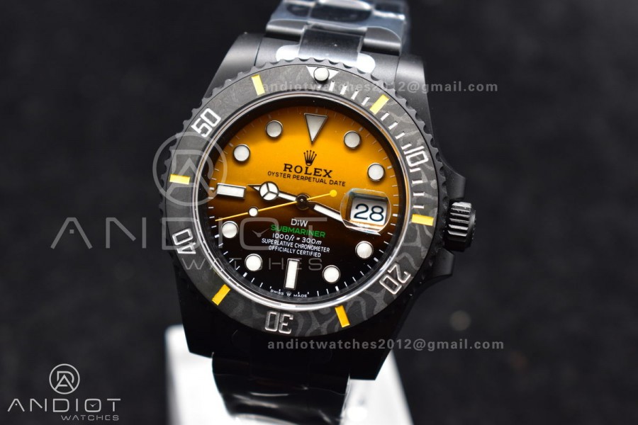 Submariner DIW DLC VSF 1:1 Best Edition Black/Yellow Dial on DLC Bracelet VS3135