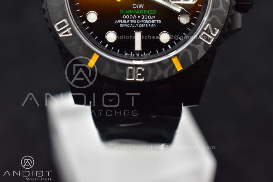 Submariner DIW DLC VSF 1:1 Best Edition Black/Yellow Dial on DLC Bracelet VS3135