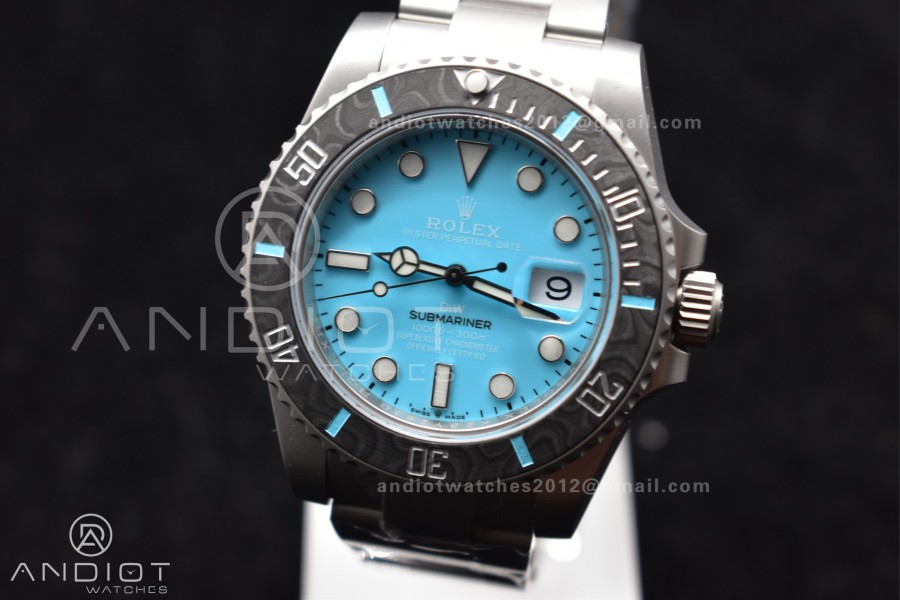 Submariner DIW Sandblasted VSF 1:1 Best Edition Tiffany Blue Dial on SS Bracelet VS3135