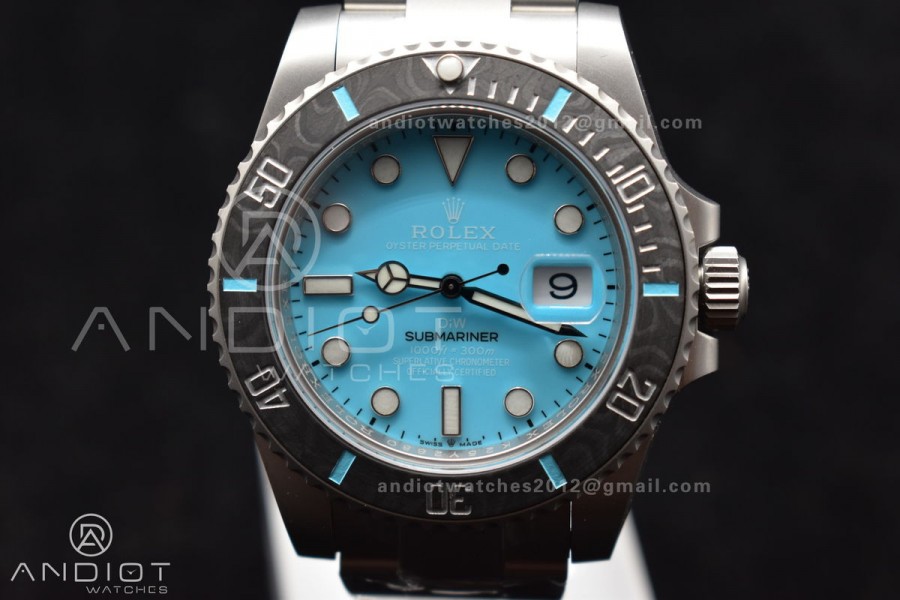 Submariner DIW Sandblasted VSF 1:1 Best Edition Tiffany Blue Dial on SS Bracelet VS3135