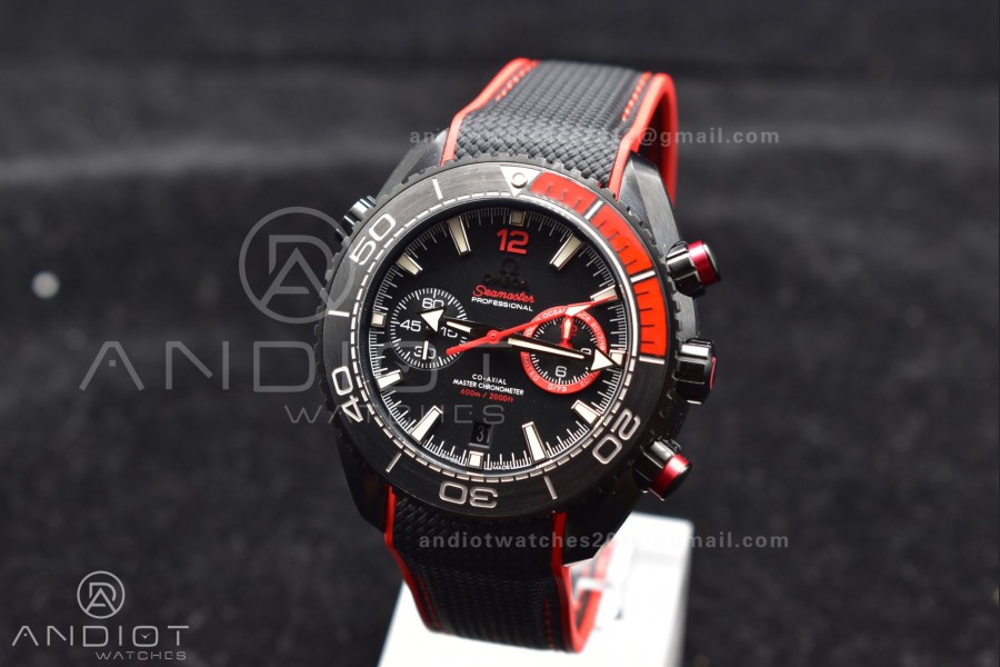 OM Factory Best Edition Omega Planet Ocean Chronograph with Functional 3:00 Subdial Counter Volvo Ocean 2017/2018 Race Deep Black Edition