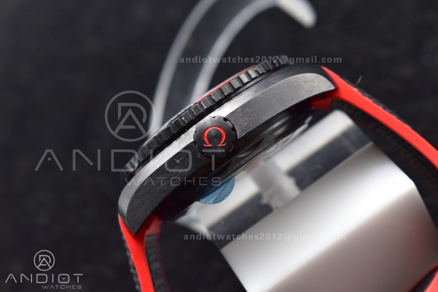 Planet Ocean 45.5mm Deep Black red Real Ceramic VSF 1:1 Best Edition on Black Nylon Strap A8906 Super Clone