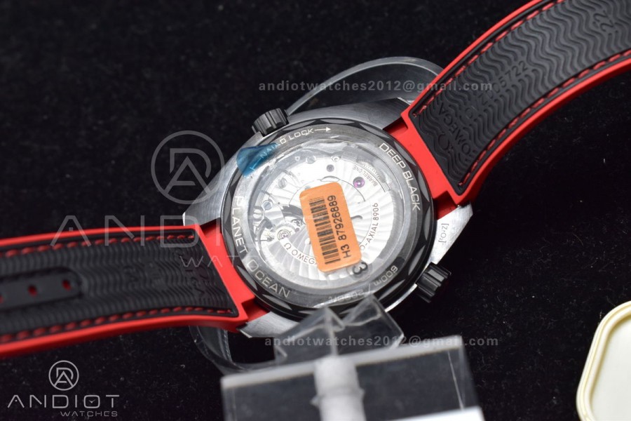 Planet Ocean 45.5mm Deep Black red Real Ceramic VSF 1:1 Best Edition on Black Nylon Strap A8906 Super Clone