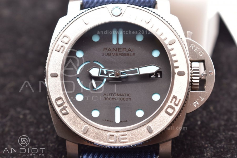 PAM985 Mike Horn Submersible Tit Blue TI/NY VSF P9010