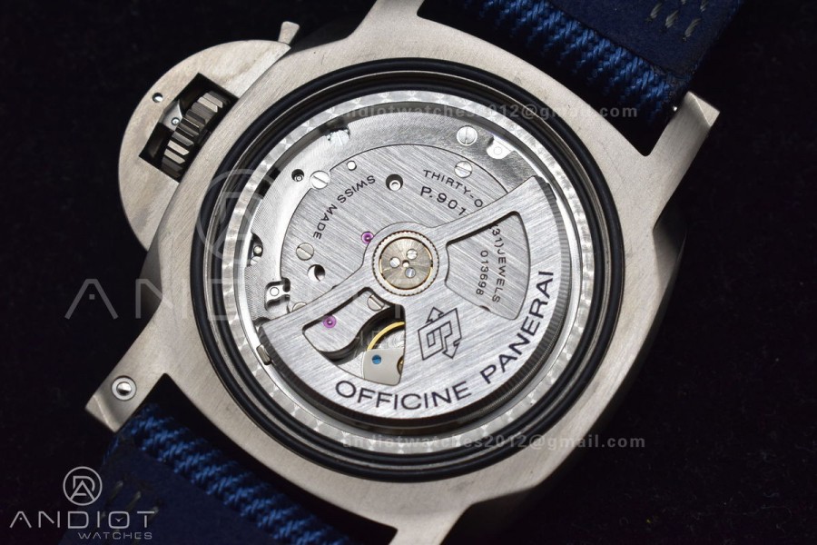 PAM985 Mike Horn Submersible Tit Blue TI/NY VSF P9010