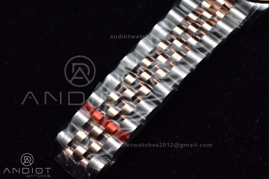 DateJust 31 Ladies 278289 WF RG 316L Steel Silver Dial Diamonds Bezel and Markers on President Syle Bracelet