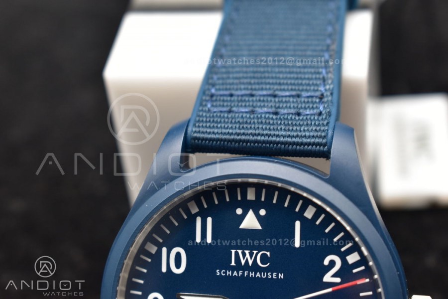 Watch of Pilot 'Laureus Sport for Good' Blue Ceramic M+F Best Edition on Blue Nylon Strap A2892