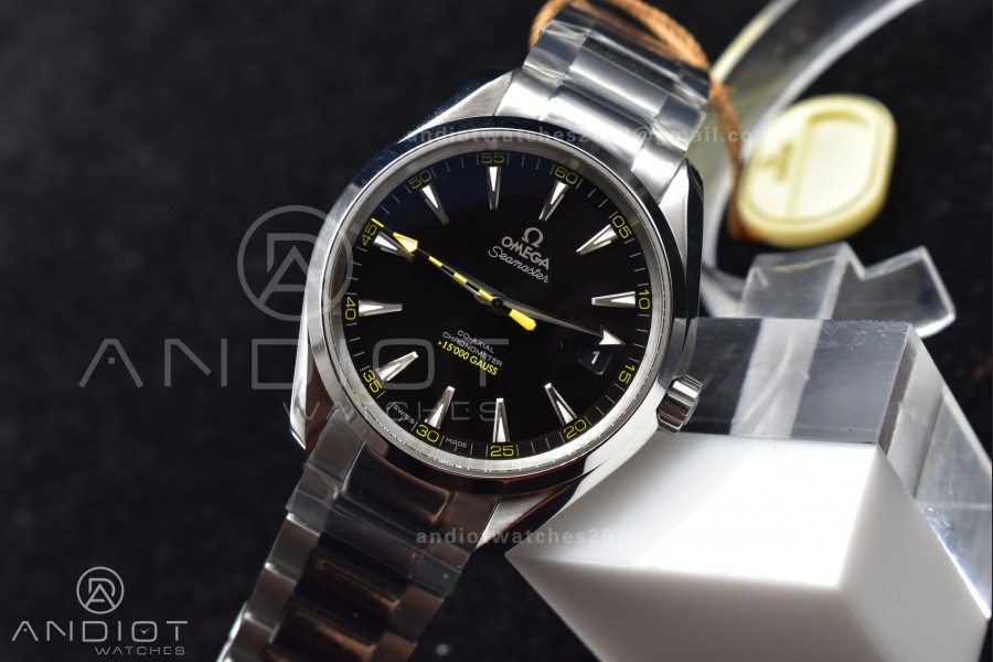 Aqua Terra 150M SS VSF 1:1 Best Edition Black Dial Bumblebee On SS Bracelet A8500