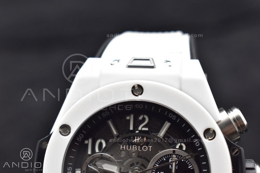 Big Bang Unico White Ceramic ZF 1:1 Best Edition Skeleton Dial on White Rubber Strap A1280