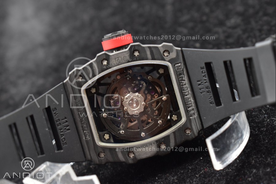 RM035-02 KUF Best Edition Skeleton Dial Red on Black Rubber Strap MIYOTA8215
