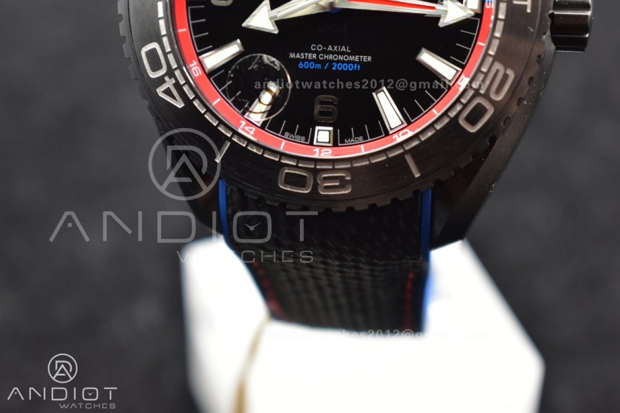 Planet Ocean 45.5mm Deep Black Real Ceramic VSF 1:1 Best Edition on Black Nylon Strap A8906 Super Clone