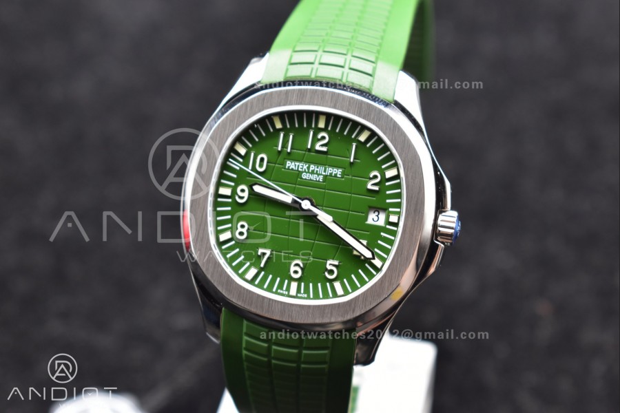 Aquanaut 5168G 42mm SS ZF 1:1 Best Edition Green Dial On Green Rubber Strap 324CS
