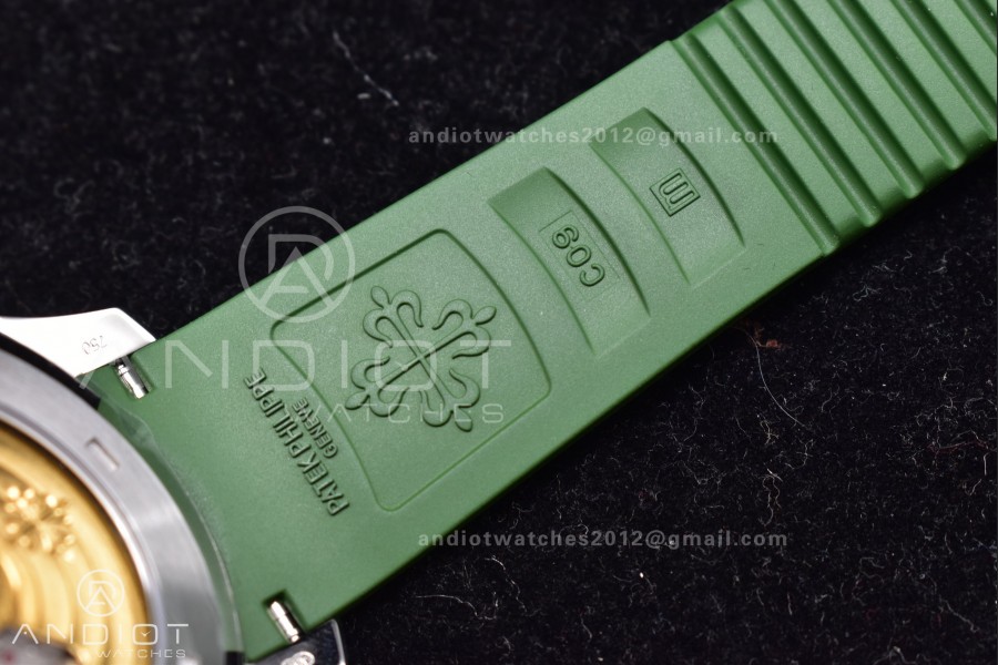 Aquanaut 5168G 42mm SS ZF 1:1 Best Edition Green Dial On Green Rubber Strap 324CS