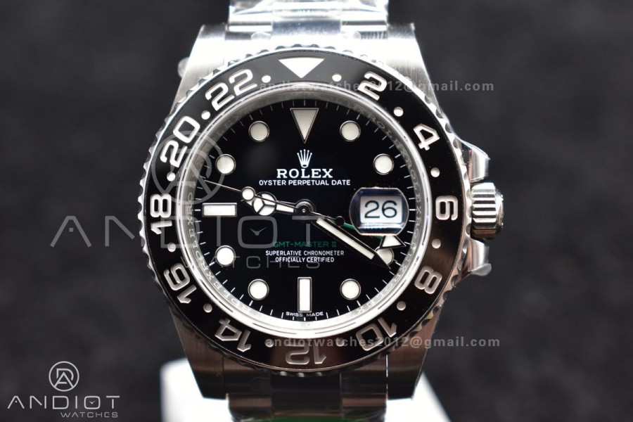 GMT Master II 116710 LN 904L SS C+F 1:1 Best Edition Black Dial on Oyster Bracelet VR3285