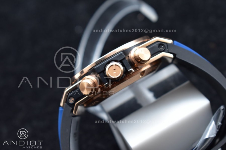 Hublot Big Bang Unico RG ZF 1:1 Best Edition Blue Skeleton Dial on Blue Rubber Strap A1280