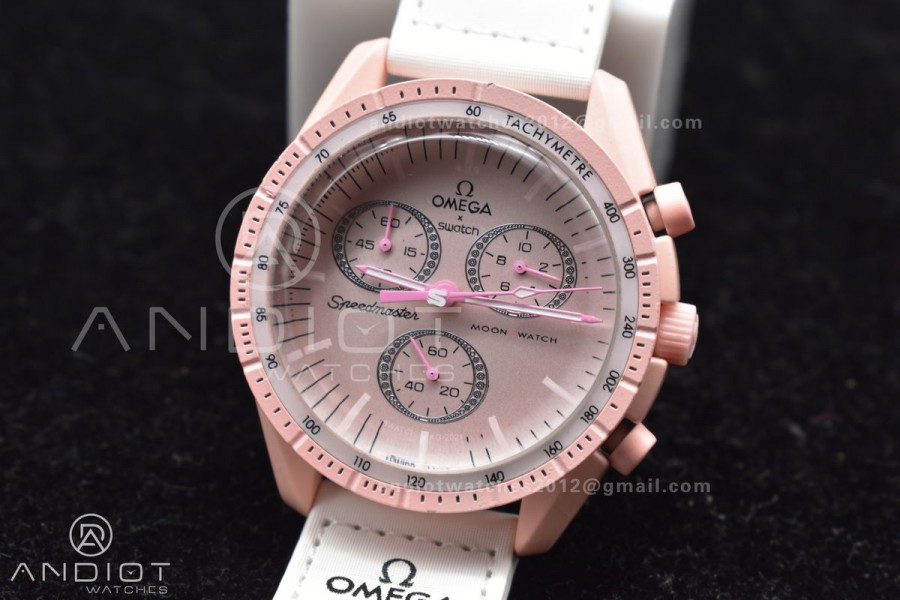 Swatch x Omega Bioceramic Moonwatch Mission to Venus on Nylon Strap Quartz