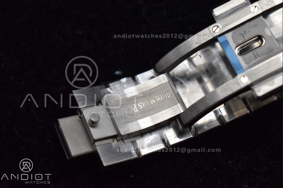 Royal Oak 41mm 15500 SS APSF 1:1 Best Edition Blue Textured Dial on SS Bracelet A4302 Super Clone