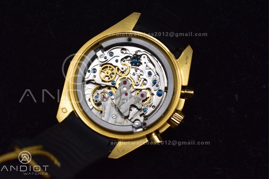 Speedmaster Moonwatch in Moonshine Gold YG RMF Best Edition YG Dial on Black Rubber Strap Manual Chrono
