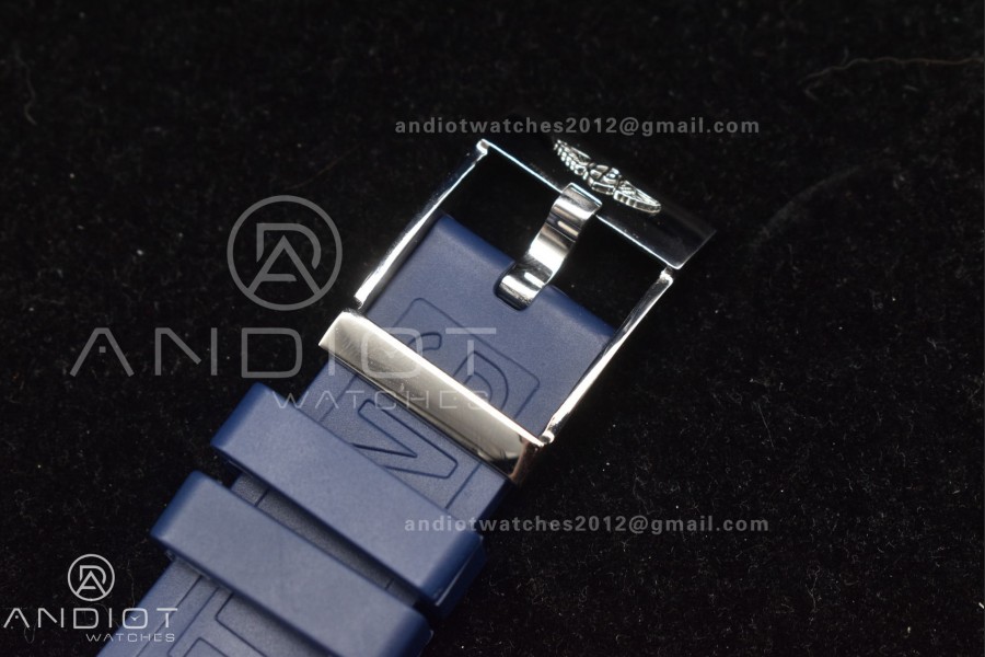 Superocean Automatic 44 TF 1:1 Best Edition Blue Dial Black Bezel On Black Rubber Strap A2824