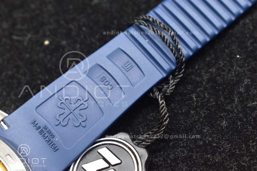 Aquanaut 5168G 42mm SS ZF 1:1 Best Edition Blue Dial on Blue Rubber Strap 324CS