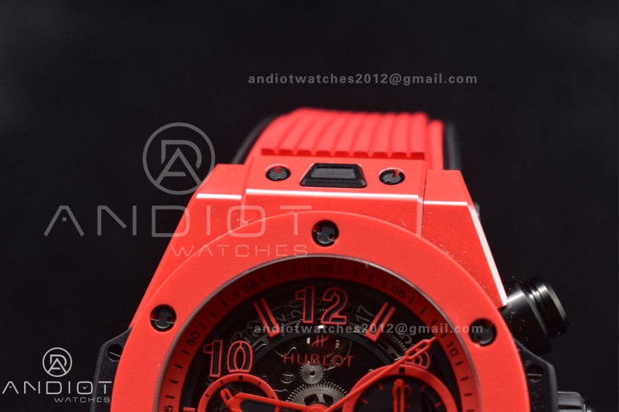 Big Bang Unico Red Magic Ceramic BBF 1:1 Best Edition Skeleton Dial on Red Rubber Strap A1280