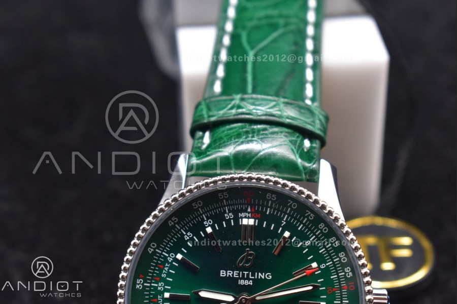 Navitimer  41mm TF 1:1 Best Edition Green Dial on Leather A2824