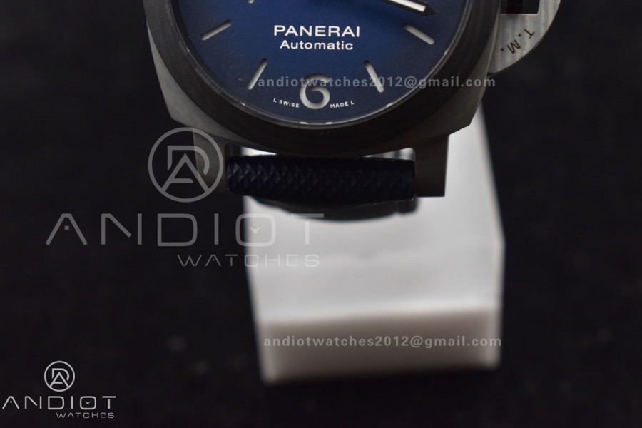 PAM 1663 Carbotech VSF 1:1 Best Edition Blue Dial on Blue Kevlar Composite Strap P.9010 Clone