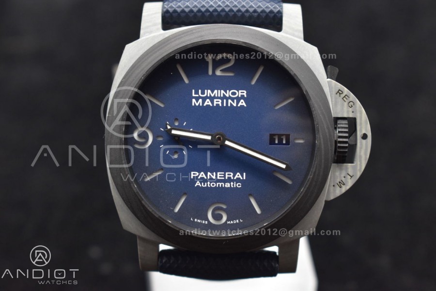 PAM 1663 Carbotech VSF 1:1 Best Edition Blue Dial on Blue Kevlar Composite Strap P.9010 Clone