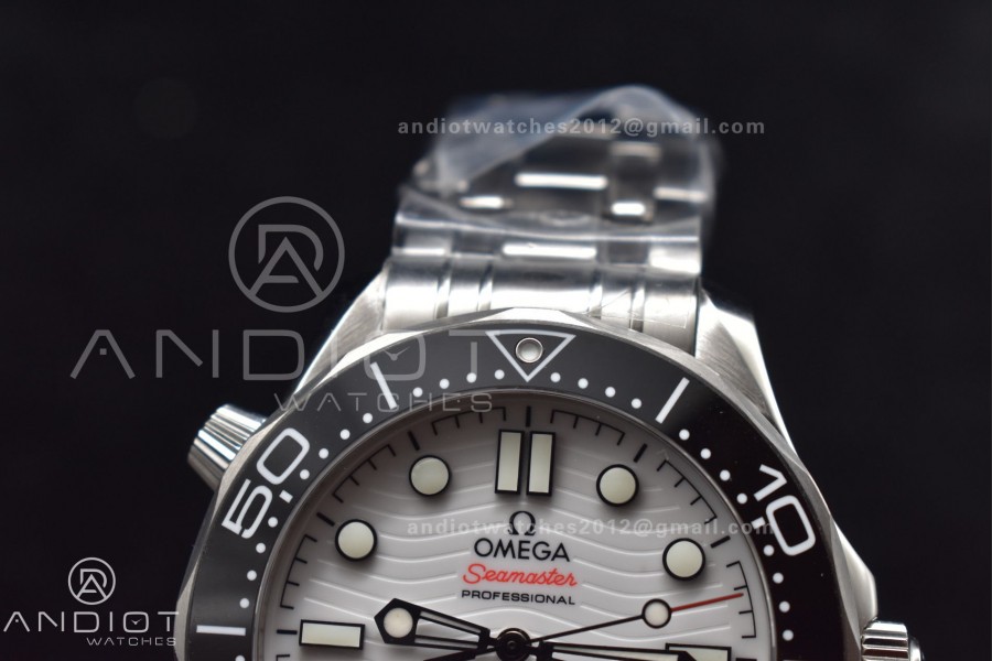 Seamaster Diver 300M VSF 1:1 Best Edition Black Ceramic White Dial on SS Bracelet A8800
